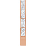 14K Gold Square Lab-Grown Diamond Channel-Set Anniversary Band – 2.5x2.5 mm Stones - Rose Gold - view 4