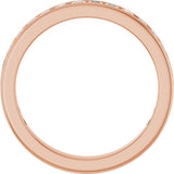 14K Gold Square Lab-Grown Diamond Channel-Set Anniversary Band – 2x2 mm Stones - Rose Gold - view 2
