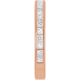 14K Gold Square Lab-Grown Diamond Channel-Set Anniversary Band – 1.5x1.5 mm Stones - Rose Gold - view 4