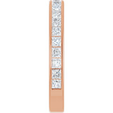 14K Gold Square Lab-Grown Diamond Channel-Set Anniversary Band – 2x2 mm Stones - Rose Gold - view 4