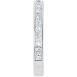 14K Gold Square Lab-Grown Diamond Channel-Set Anniversary Band – 2x2 mm Stones - White Gold - view 4