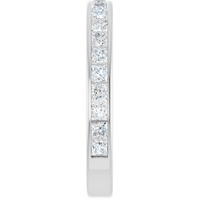 14K Gold Square Lab-Grown Diamond Channel-Set Anniversary Band – 2x2 mm Stones - White Gold - view 4