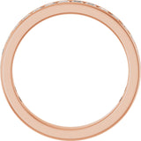 14K Gold Square Natural Diamond Channel-Set Anniversary Band – 2.25x2.25 mm Stones - Rose Gold - view 2