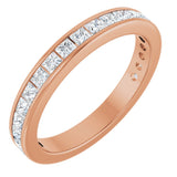 14K Gold Square Lab-Grown Diamond Channel-Set Anniversary Band – 1.75x1.75 mm Stones - Rose Gold