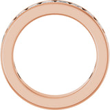14K Gold Square Lab-Grown Diamond Channel-Set Anniversary Band – 3x3 mm Stones - Rose Gold - view 2