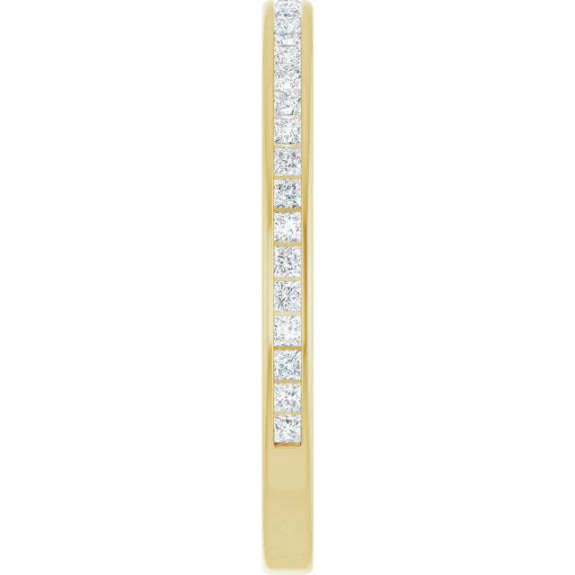 14K Gold Square Natural Diamond Channel-Set Anniversary Band – 1.5x1.5 mm Stones (3/4 CTW) - Yellow Gold - view 4