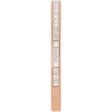14K Gold Square Lab-Grown Diamond Channel-Set Anniversary Band – 1.5x1.5 mm Stones (3/4 CTW) - Rose Gold - view 4