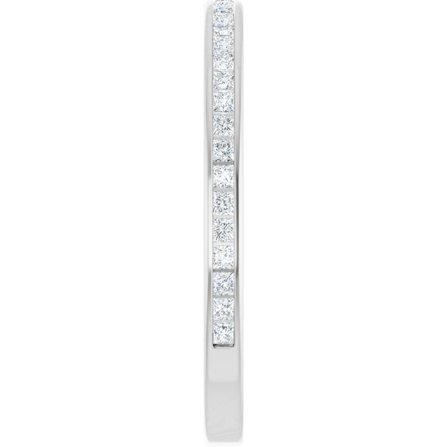 14K Gold Square Lab-Grown Diamond Channel-Set Anniversary Band – 1.5x1.5 mm Stones (3/4 CTW) - White Gold - view 4