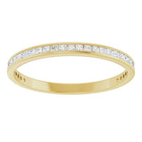 14K Gold Square Natural Diamond Channel-Set Anniversary Band – 1.5x1.5 mm Stones (3/4 CTW) - Yellow Gold - view 3