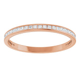 14K Gold Square Lab-Grown Diamond Channel-Set Anniversary Band – 1.5x1.5 mm Stones (3/4 CTW) - Rose Gold - view 3