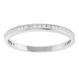 14K Gold Square Natural Diamond Channel-Set Anniversary Band – 1.5x1.5 mm Stones (3/4 CTW) - White Gold - view 3
