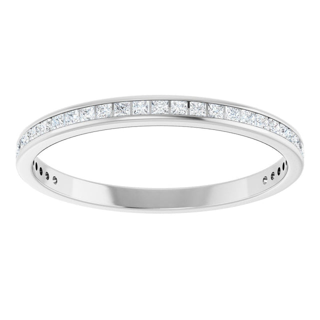 14K Gold Square Lab-Grown Diamond Channel-Set Anniversary Band – 1.5x1.5 mm Stones (3/4 CTW) - White Gold - view 3