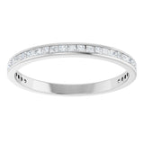 14K Gold Square Natural Diamond Channel-Set Anniversary Band – 1.5x1.5 mm Stones (3/4 CTW) - White Gold - view 3