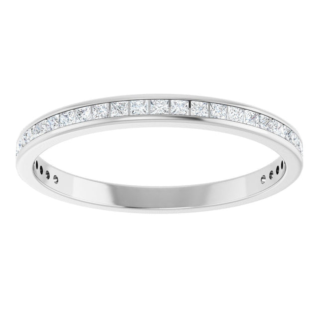 14K Gold Square Lab-Grown Diamond Channel-Set Anniversary Band – 1.5x1.5 mm Stones (3/4 CTW) - White Gold - view 3