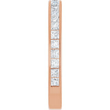 14K Gold Square Lab-Grown Diamond Channel-Set Anniversary Band – 2x2 mm Stones - Rose Gold - view 4