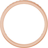 14K Gold Square Lab-Grown Diamond Channel-Set Anniversary Band – 1.75x1.75 mm Stones - Rose Gold - view 2