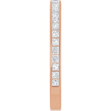 14K Gold Square Natural Diamond Channel-Set Anniversary Band – 2x2 mm Stones - Rose Gold - view 4