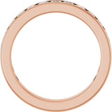 14K Gold Square Lab-Grown Diamond Channel-Set Anniversary Band – 3x3 mm Stones - Rose Gold - view 2