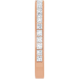 14K Gold Square Lab-Grown Diamond Channel-Set Anniversary Band – 2x2 mm Stones - Rose Gold - view 4