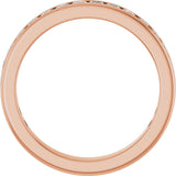 14K Gold Square Lab-Grown Diamond Channel-Set Anniversary Band – 1.75x1.75 mm Stones - Rose Gold - view 2