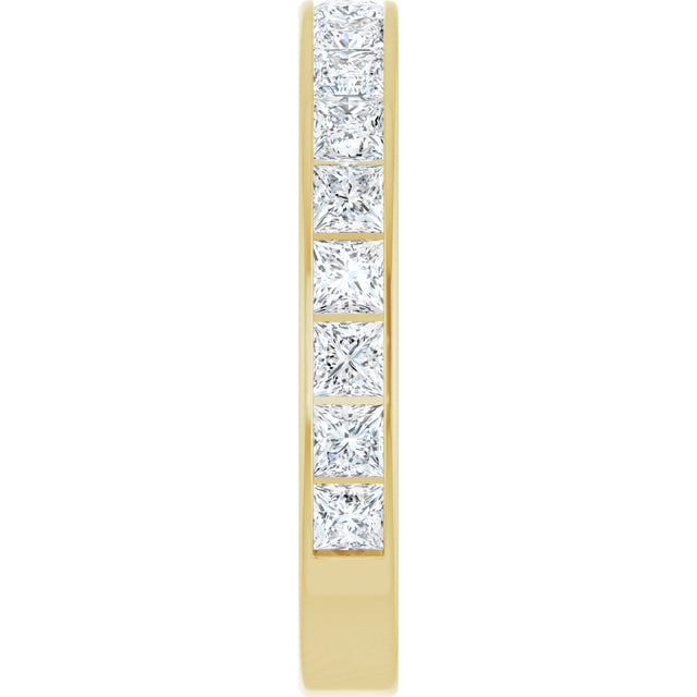 10K Gold Square Natural Diamond Channel-Set Anniversary Band – 3 1/2 CTW - Yellow Gold - view 4