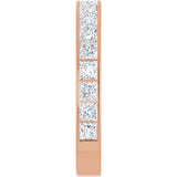 10K Gold Square Natural Diamond Channel-Set Anniversary Band – 2 3/4 CTW - Rose Gold - view 4