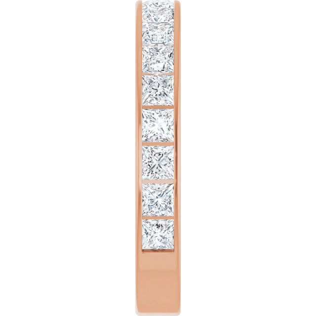 10K Gold Square Natural Diamond Channel-Set Anniversary Band – 2 3/4 CTW - Rose Gold - view 4