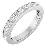 10K Gold Square Natural Diamond Channel-Set Anniversary Band – 2 1/2 CTW - White Gold
