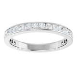 14K Gold Square Lab-Grown Diamond Channel-Set Anniversary Band – 2.5x2.5 mm Stones - White Gold - view 3