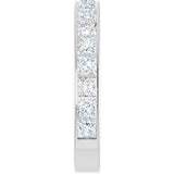 14K Gold Square Lab-Grown Diamond Channel-Set Anniversary Band – 3x3 mm Stones - White Gold - view 4