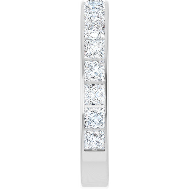 14K Gold Square Lab-Grown Diamond Channel-Set Anniversary Band – 3x3 mm Stones - White Gold - view 4