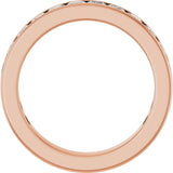 14K Gold Square Lab-Grown Diamond Channel-Set Anniversary Band – 3x3 mm Stones - Rose Gold - view 2