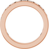 14K Gold Square Lab-Grown Diamond Channel-Set Anniversary Band – 3x3 mm Stones - Rose Gold - view 2