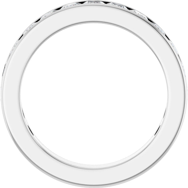 14K Gold Square Lab-Grown Diamond Channel-Set Anniversary Band – 3x3 mm Stones - White Gold - view 2