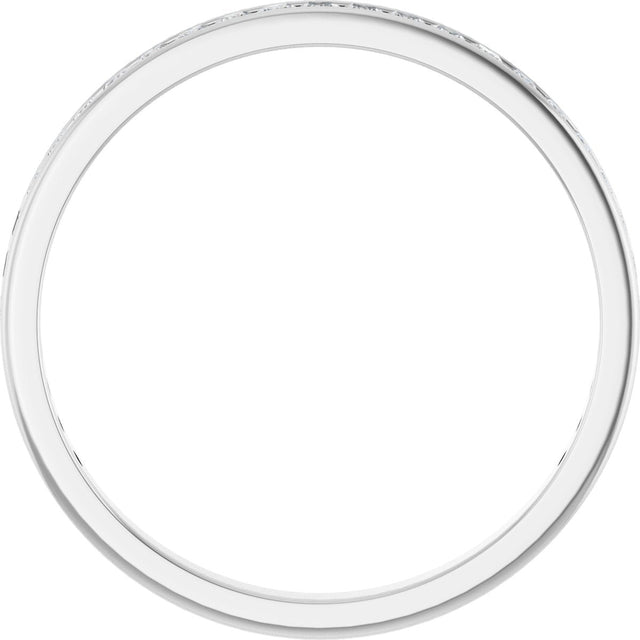 14K Gold Square Lab-Grown Diamond Channel-Set Anniversary Band – 2x2 mm Stones (1 3/8 CTW) - White Gold - view 2