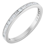 14K Gold Square Natural Diamond Channel-Set Anniversary Band – 2.25x2.25 mm Stones - White Gold