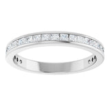 14K Gold Square Lab-Grown Diamond Channel-Set Anniversary Band – 1.5x1.5 mm Stones - White Gold - view 3