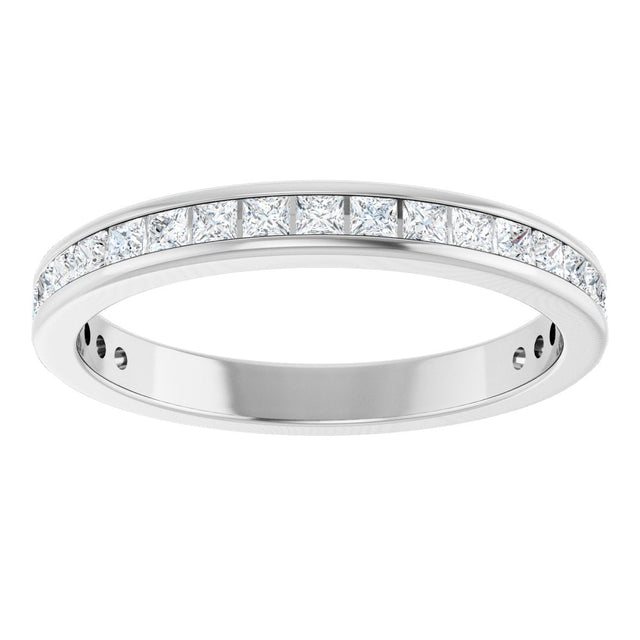 14K Gold Square Lab-Grown Diamond Channel-Set Anniversary Band – 1.5x1.5 mm Stones - White Gold - view 3