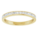14K Gold Square Lab-Grown Diamond Channel-Set Anniversary Band – 2.5x2.5 mm Stones (2 1/3–2 3/8 CTW) - Yellow Gold - view 3
