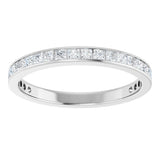 14K Gold Square Lab-Grown Diamond Channel-Set Anniversary Band – 2.5x2.5 mm Stones (2 1/3–2 3/8 CTW) - White Gold - view 3