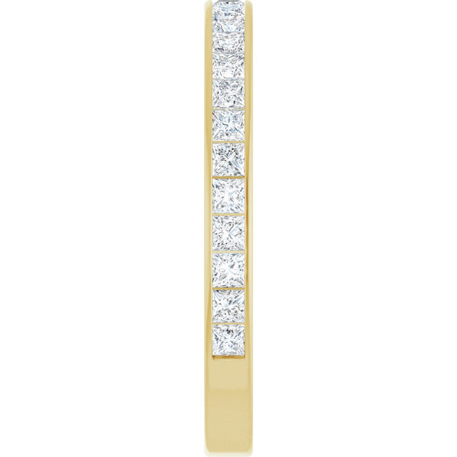 14K Gold Square Lab-Grown Diamond Channel-Set Anniversary Band – 2.5x2.5 mm Stones (2 1/3–2 3/8 CTW) - Yellow Gold - view 4