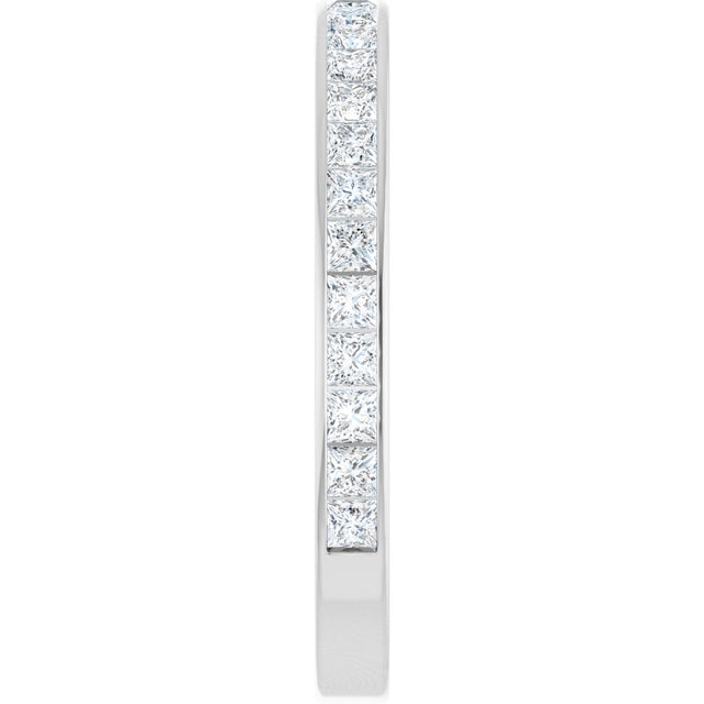 14K Gold Square Lab-Grown Diamond Channel-Set Anniversary Band – 2.5x2.5 mm Stones (2 1/3–2 3/8 CTW) - White Gold - view 4