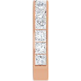 14K Gold Square Lab-Grown Diamond Channel-Set Anniversary Band – 3x3 mm Stones - Rose Gold - view 4