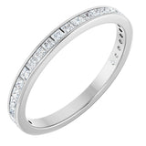 14K Gold Square Lab-Grown Diamond Channel-Set Anniversary Band – 2x2 mm Stones - White Gold
