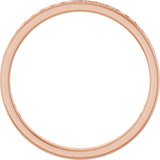 14K Gold Square Lab-Grown Diamond Channel-Set Anniversary Band – 1.75x1.75 mm Stones - Rose Gold - view 2