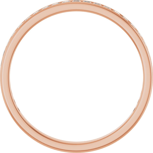 14K Gold Square Lab-Grown Diamond Channel-Set Anniversary Band – 1.75x1.75 mm Stones - Rose Gold - view 2