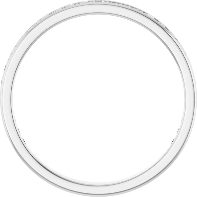 14K Gold Square Natural Diamond Channel-Set Anniversary Band – 1.75x1.75 mm Stones - White Gold - view 2