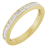14K Gold Square Lab-Grown Diamond Channel-Set Anniversary Band – 2.5x2.5 mm Stones - Yellow Gold