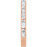 14K Gold Square Lab-Grown Diamond Channel-Set Anniversary Band – 2.5x2.5 mm Stones - Rose Gold - view 4