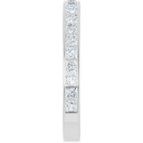 14K Gold Square Natural Diamond Channel-Set Anniversary Band – 2.5x2.5 mm Stones - White Gold - view 4